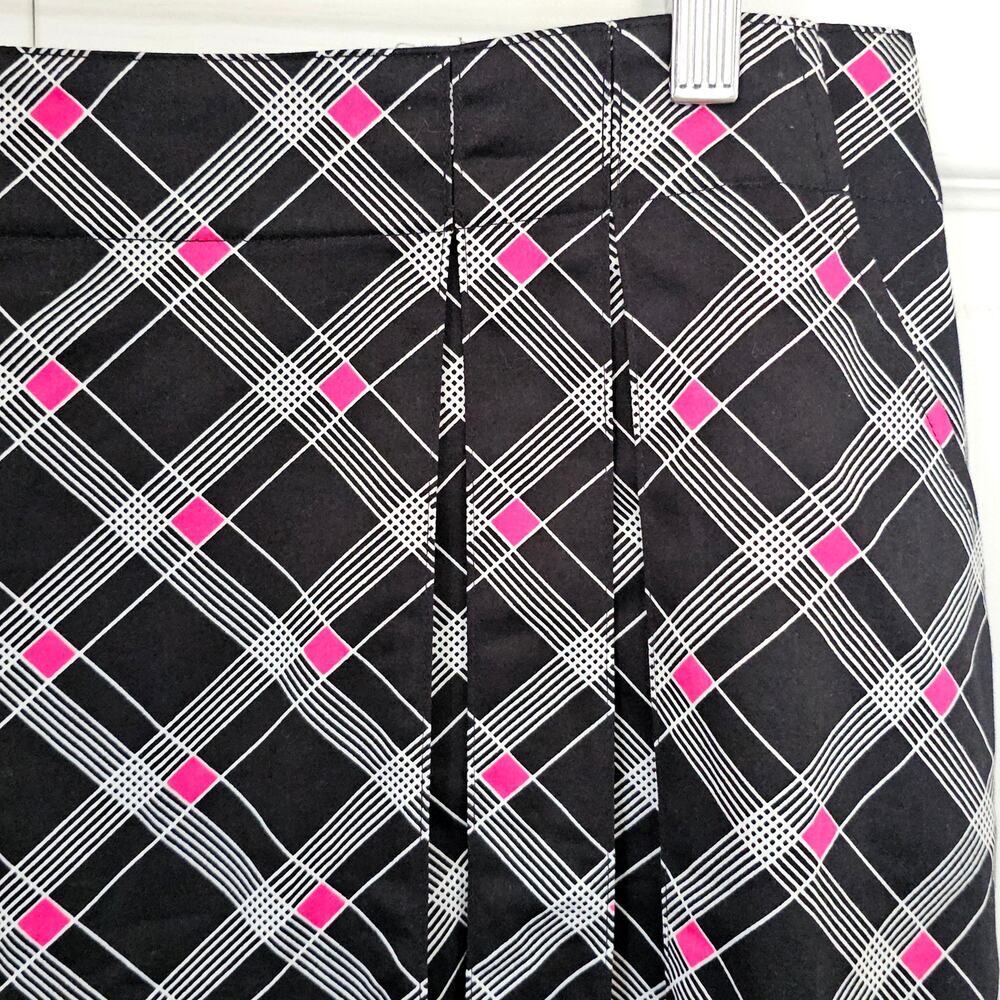 Lady Hagen Golf Sport Skort Skirt 16 Black Pink White Plaid Like New Athletic - Picture 2 of 7
